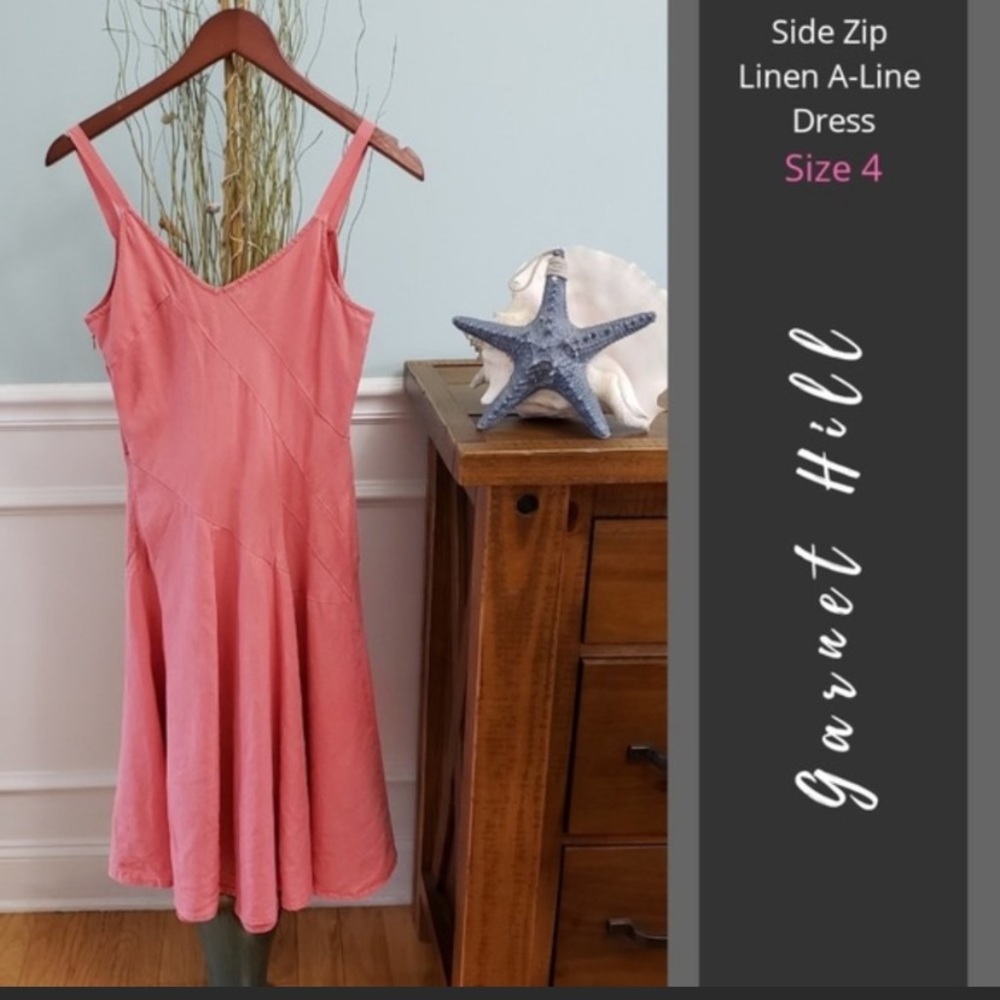 Garnet Hill | Side Zip Linen A-Line Dress